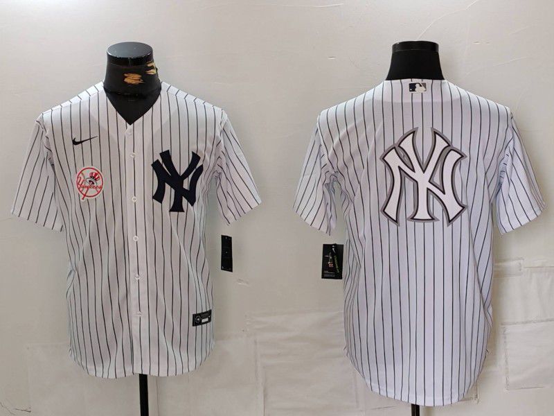 Men New York Yankees Blank White Stripe Game 2024 Nike MLB Jersey style 16->new york yankees->MLB Jersey
